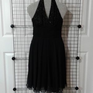 100%silk halter beaded cocktail dress. NWOT